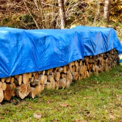 Abdeckplane Gewebeplane mit Ösen 1,5x12 m 180g/m² in Blau aus PE