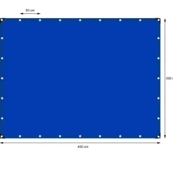 Abdeckplane Gewebeplane mit Ösen 3x4 m 180g/m² in Blau aus PE