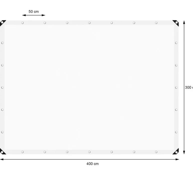 Abdeckplane Gewebeplane mit Ösen 3x4 m 180g/m² in Weiß aus PE