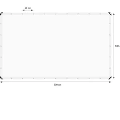 Abdeckplane Gewebeplane mit Ösen 3x5 m 260g/m² in Weiß aus PE