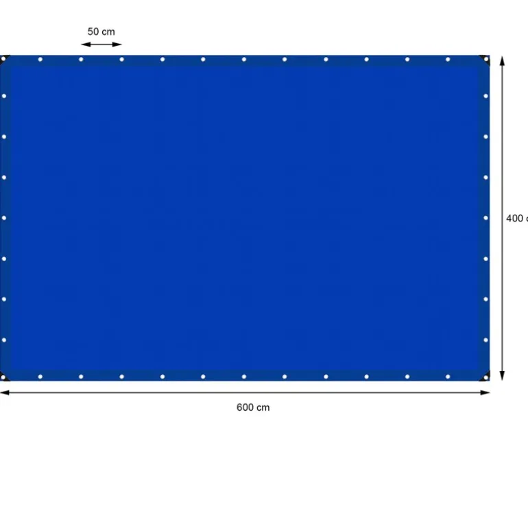 Abdeckplane Gewebeplane mit Ösen 4x6 m 180g/m² in Blau aus PE