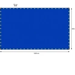 Abdeckplane Gewebeplane mit Ösen 6x10 m 180g/m² in Blau aus PE