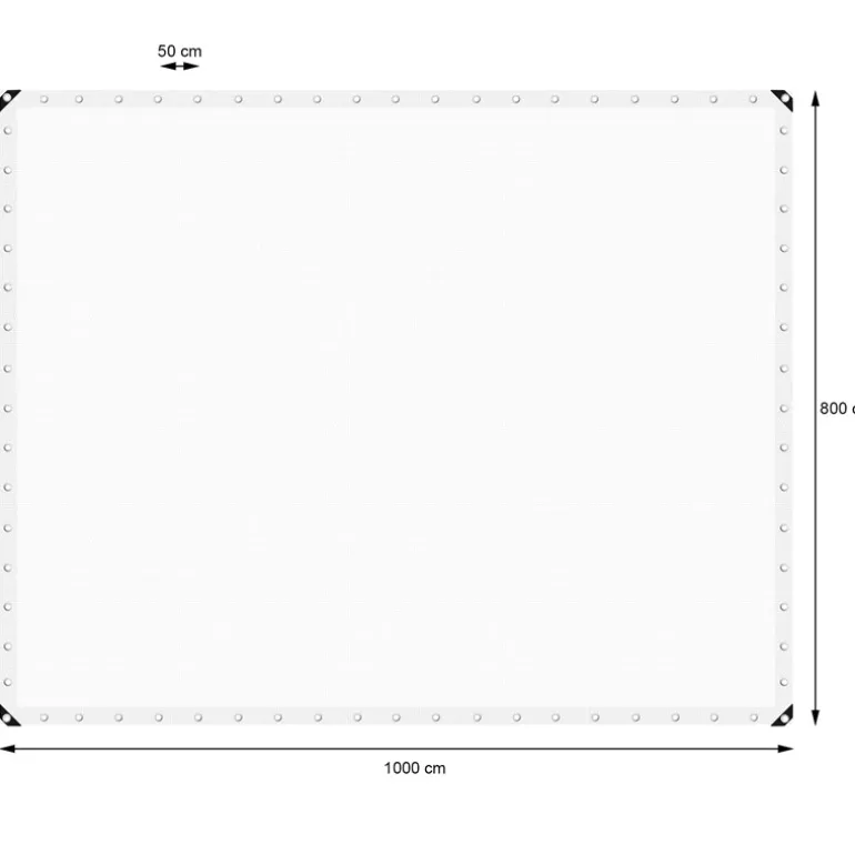 Abdeckplane Gewebeplane mit Ösen 8x10 m 180g/m² in Weiß aus PE