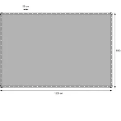 Abdeckplane Gewebeplane mit Ösen 8x12 m 260g/m² in Grau aus PE