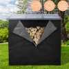 Abdeckung für Kaminholzregal wasserabweisend 240x165 cm Schwarz aus Polyester ML-Design