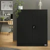 Aktenschrank abschließbar 90x40x109 cm Schwarz aus Stahl ML-Design