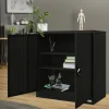 Aktenschrank abschließbar 90x40x90 cm Schwarz aus Stahl ML-Design