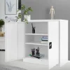 Aktenschrank abschließbar 90x40x90 cm Weiß aus Stahl ML-Design