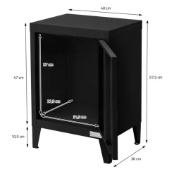 Aktenschrank Büroschrank Industrial 40x30x57,5 cm Schwarz aus Stahl ML-Design