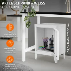 Aktenschrank Büroschrank Industrial 40x30x57,5 cm Weiß aus Stahl ML-Design