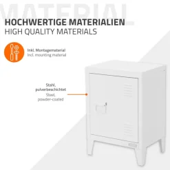 Aktenschrank Büroschrank Industrial 40x30x57,5 cm Weiß aus Stahl ML-Design