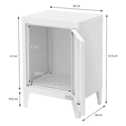 Aktenschrank Büroschrank Industrial 40x30x57,5 cm Weiß aus Stahl ML-Design