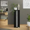 Aktenschrank mit 15 Schubladen 28x38x87 cm Schwarz aus Metall ML-Design
