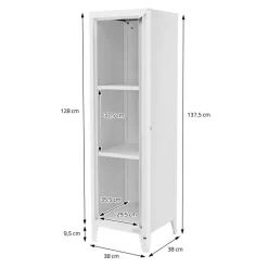 Aktenschrank Spindschrank 1-türig 38x38x137,5 cm Weiß aus Stahl ML-Design
