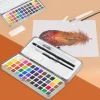 Aquarellfarben Malkasten 48 Farben in Metallbox Silber mit Zubehör