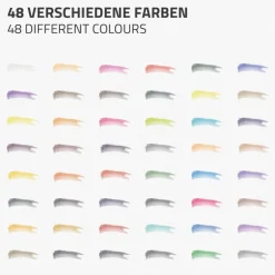 Aquarellfarben Malkasten 48 Farben in Metallbox Silber mit Zubehör