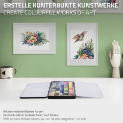Aquarellfarbkasten mit 48 Farben inklusive Pinsel und Papier Malkasten Set
