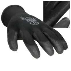 Arbeitshandschuhe 1 Paar mit PU-Beschichtung Schwarz Größe XL