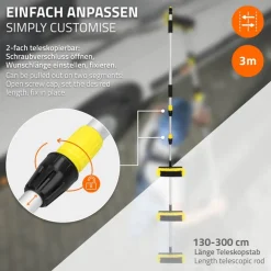 Auto Waschbürste mit Aluminium Teleskop Stiel bis 300 cm