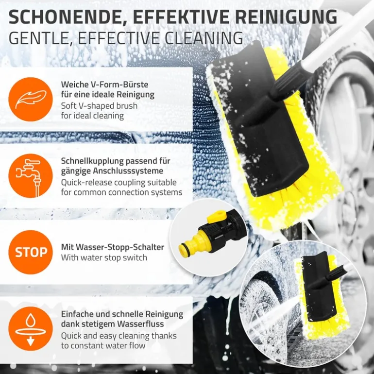 Auto Waschbürste mit Aluminium Teleskop Stiel bis 300 cm