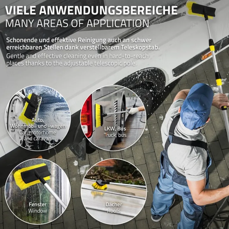 Auto Waschbürste mit Aluminium Teleskop Stiel bis 300 cm