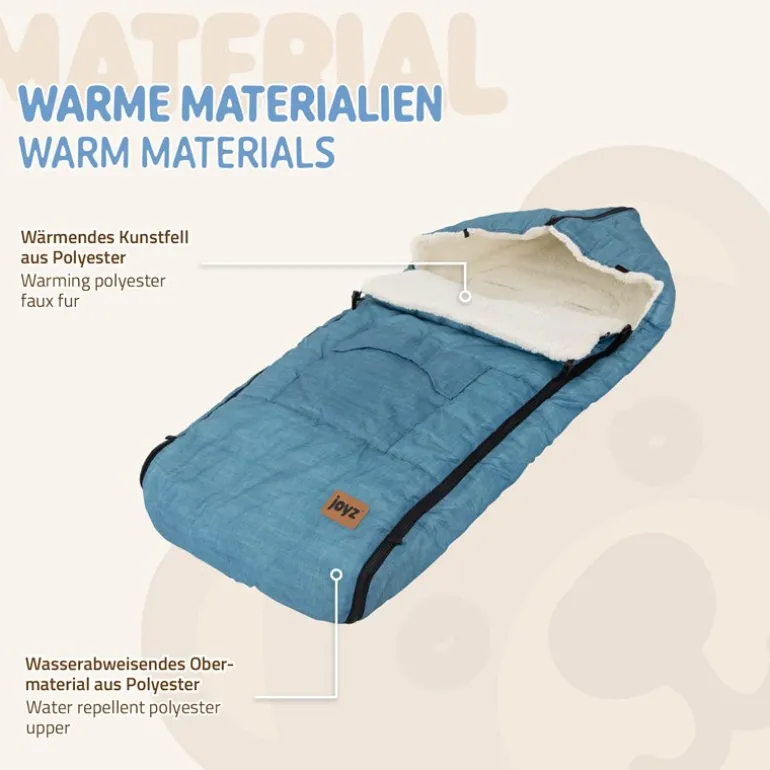 Babyfußsack 94x48x10 cm Jeans-Blau aus Polyester Joyz