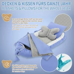 Babynest Set 5 Tlg. 90x50 cm Walmuster aus Baumwolle Joyz
