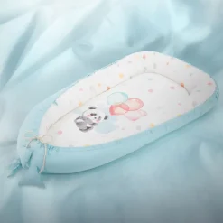 Babynest wendbarer Bezug 90x50 cm Hellblau aus Baumwolle Joyz