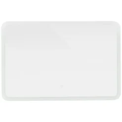 Badezimmer LED-Spiegel abgerundet mit Touchschalter 90x60 cm Weiß aus Glas ML-Design