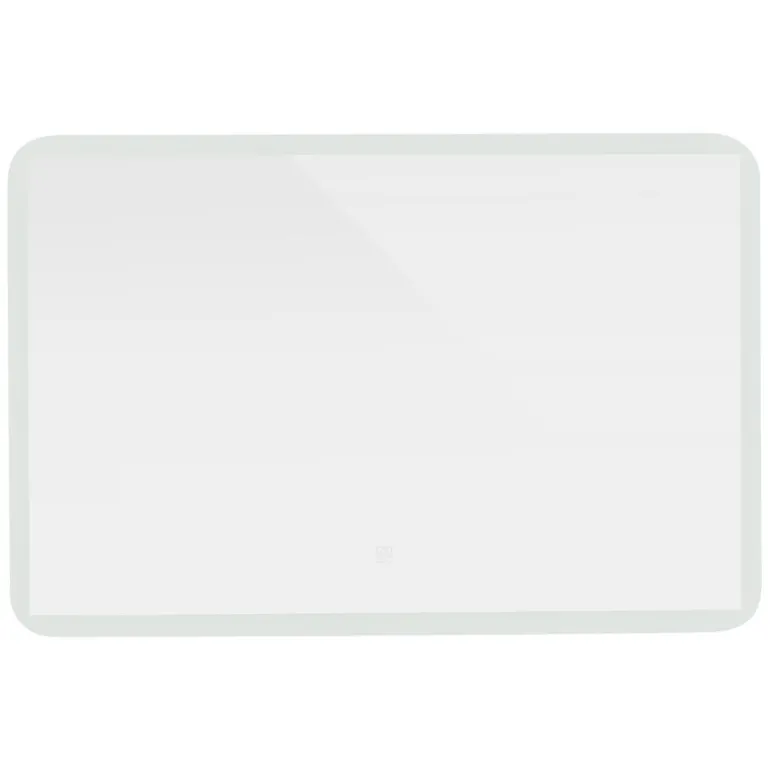 Badezimmer LED-Spiegel eckig mit Touchschalter 90x60 cm Weiß aus Glas ML-Design