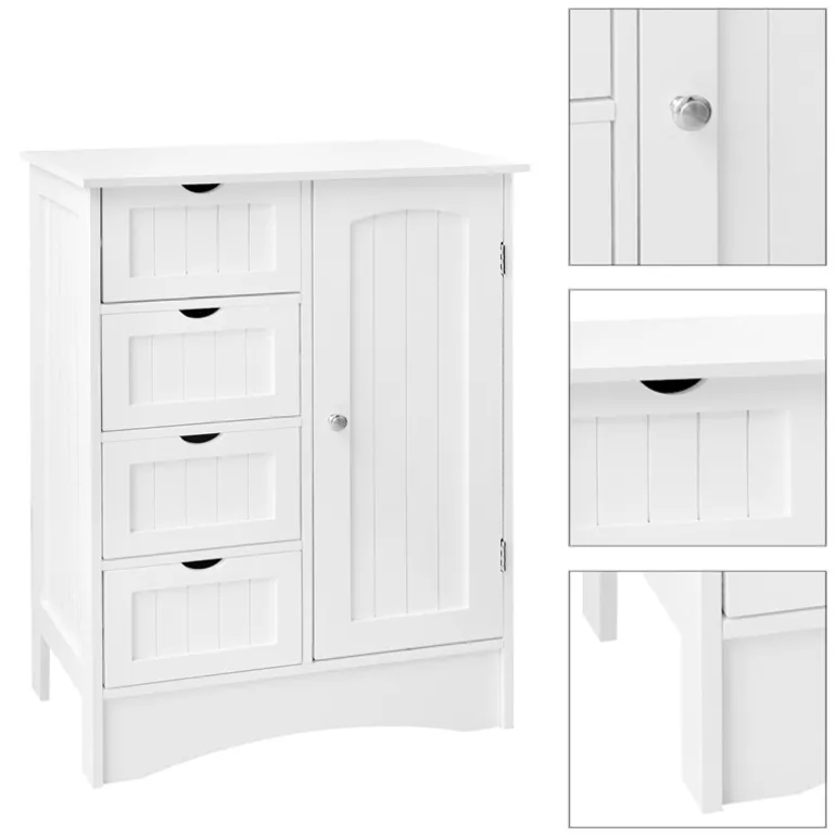 Badezimmerschrank Badschrank Weiß 55x81x30 cm ML-Design