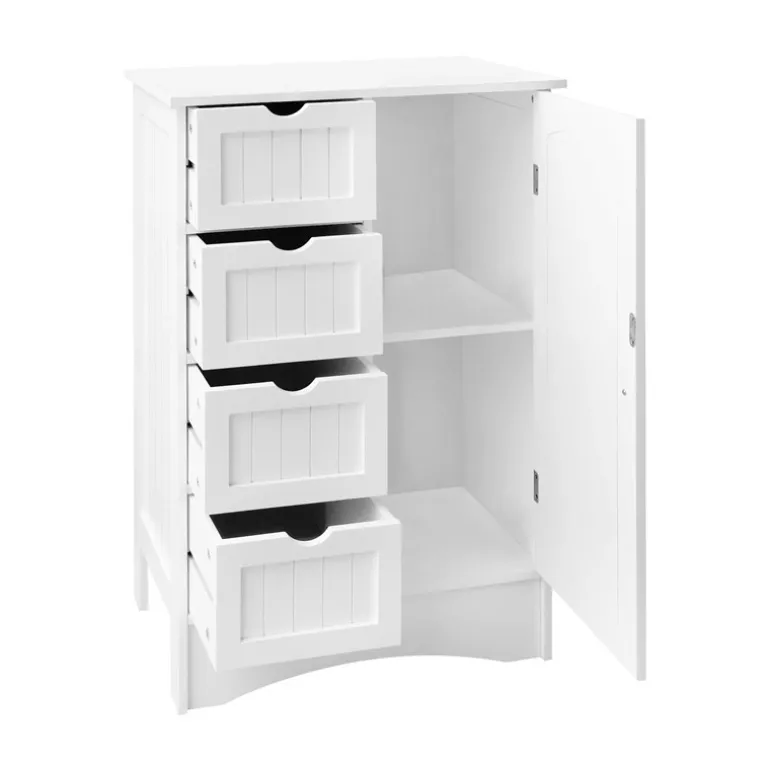 Badezimmerschrank Badschrank Weiß 55x81x30 cm ML-Design