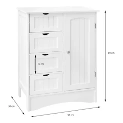Badezimmerschrank Badschrank Weiß 55x81x30 cm ML-Design