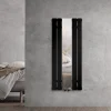 Badheizkörper Einlagig inkl. Spiegel 1200x450 mm Schwarz matt mit Mittelanschluss LuxeBath