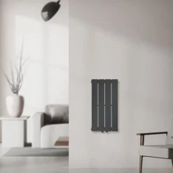 Badheizkörper Einlagig Vertikal 600x300 mm Anthrazit mit Mittelanschluss LuxeBath