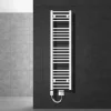 Badheizkörper Elektrisch mit Heizstab 1200W 300x1400 mm Weiß gerade mit Seitenanschluss