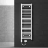 Badheizkörper Elektrisch mit Heizstab 1200W 400x1500 mm Weiß gerade mit Seitenanschluss