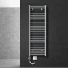 Badheizkörper Elektrisch mit Heizstab 1200W 500x1500 mm Chrome gebogen mit Seitenanschluss