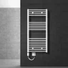Badheizkörper Elektrisch mit Heizstab 1200W 600x1200 mm Weiß gerade mit Seitenanschluss