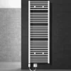 Badheizkörper Elektrisch mit Heizstab 1200W 600x1800 mm Weiß gerade mit Seitenanschluss