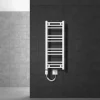 Badheizkörper Elektrisch mit Heizstab 300W 300x800 mm Weiß gerade mit Seitenanschluss