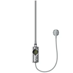 Badheizkörper Elektrisch mit Heizstab 600W 400x800 mm Chrome gebogen mit Seitenanschluss LuxeBath