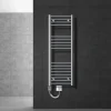 Badheizkörper Elektrisch mit Heizstab 900W 400x1200 mm Chrome gebogen mit Seitenanschluss