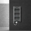 Badheizkörper Elektrisch mit Heizstab 300W 400x800 mm Chrome gebogen mit Seitenanschluss LuxeBath