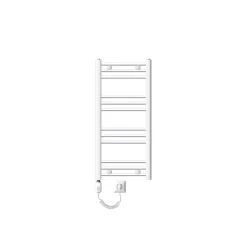 Badheizkörper Elektrisch mit Heizstab 300W 400x800 mm Chrome gebogen mit Seitenanschluss LuxeBath