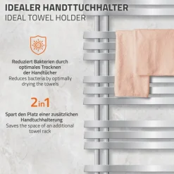 Badheizkörper Iron EM mit Heizstab 1200W 500x1200 mm Chrome