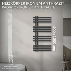 Badheizkörper Iron EM 500x1000 mm Anthrazit