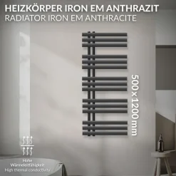 Badheizkörper Iron EM 500x1200 mm Anthrazit