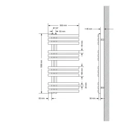 Badheizkörper Iron EM 500x1000 mm Chrome