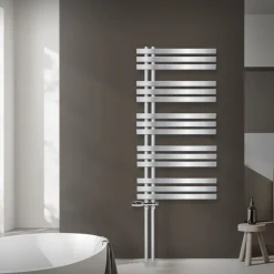 Badheizkörper Iron EM 600x1200 mm Chrome mit Boden Anschlussgarnitur